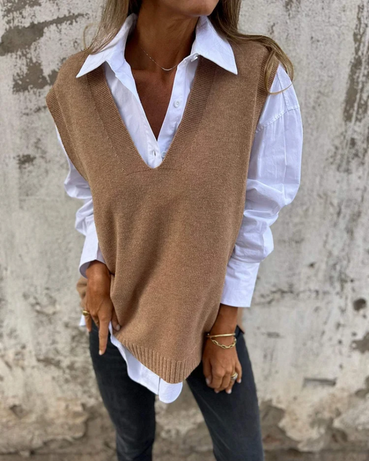 Claire | Pull Sans Manches en Maille Confortable