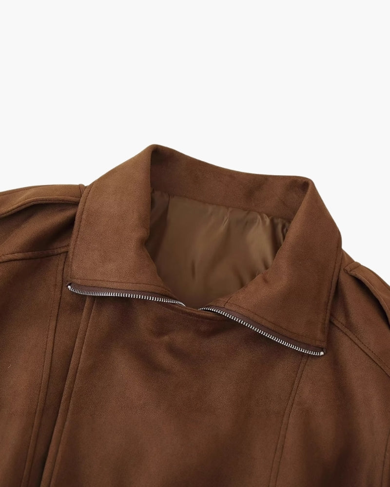 Corinne | Veste Vintage Drapée en Daim
