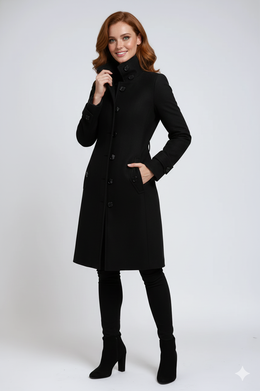 Fanny | Trench-Coat Élégant à Col Haut pour Femme