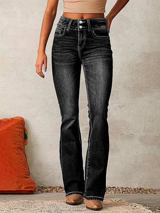 Louise | Jean Évasé Taille Haute Stretch