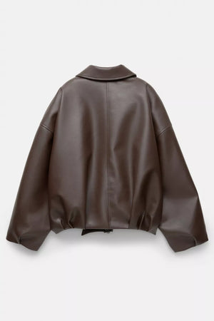 Sacha | Veste en Cuir Marron
