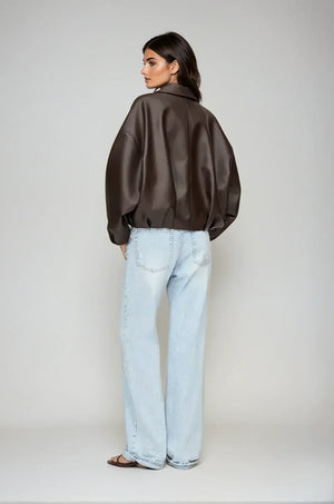Sacha | Veste en Cuir Marron