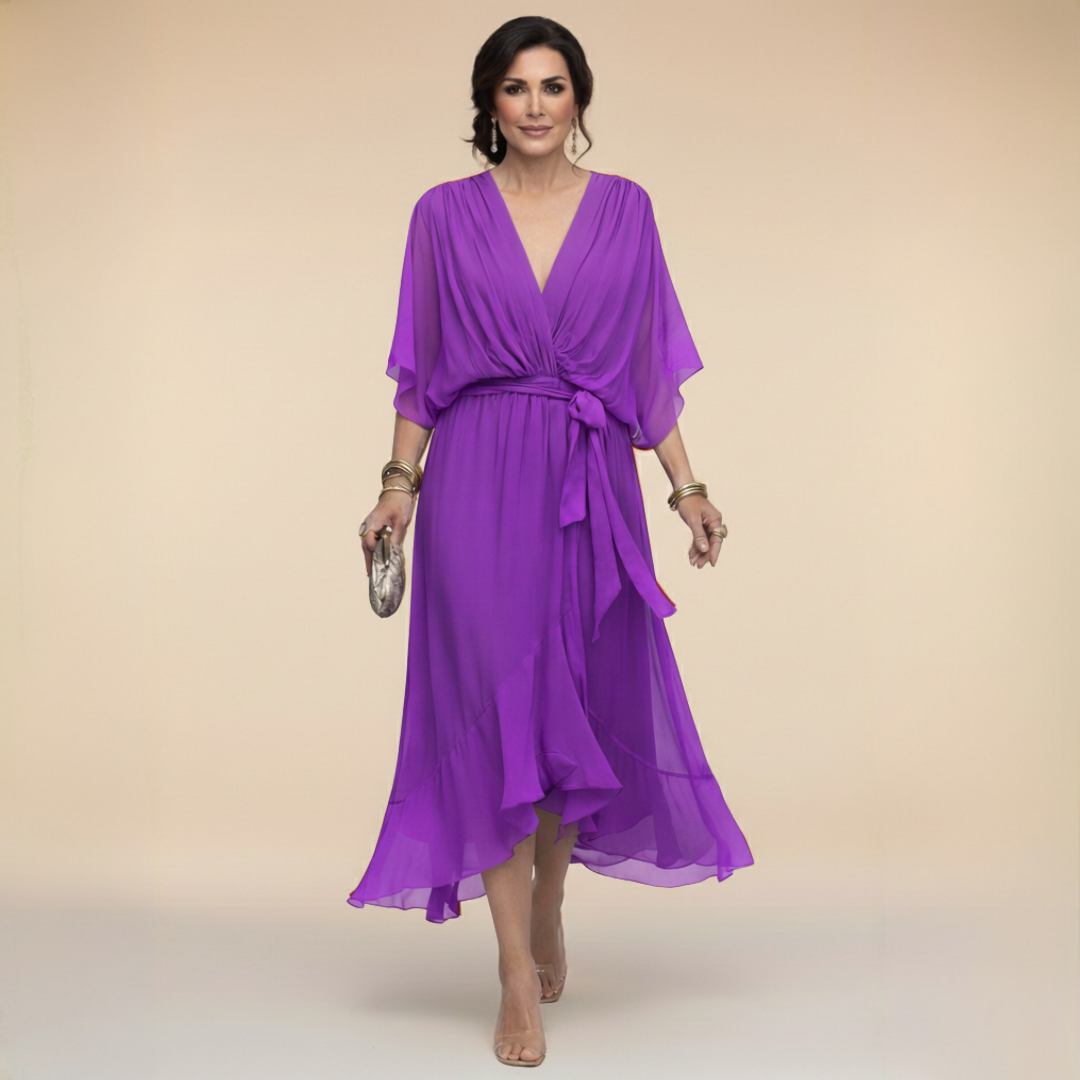 Joséphine | Robe en chiffon à décolleté en V