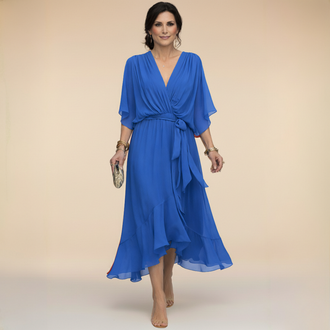 Joséphine | Robe en chiffon à décolleté en V