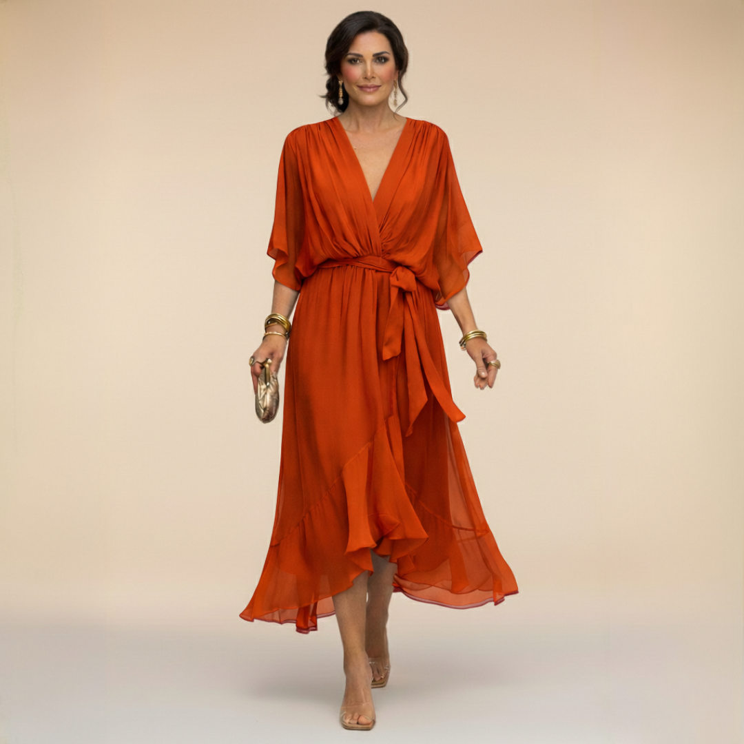 Joséphine | Robe en chiffon à décolleté en V
