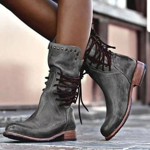 Morgane | Bottines Mi-Mollet Cloutées Vintage