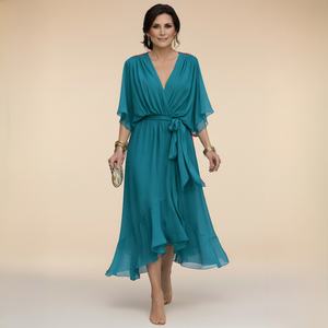 Joséphine | Robe en chiffon à décolleté en V