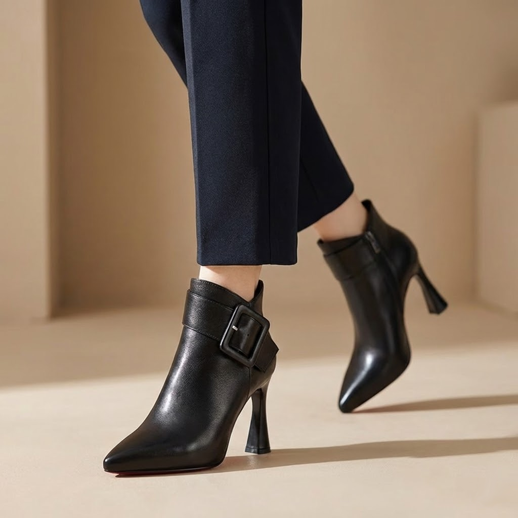 Valentine | Bottines Signature à Talon & Boucle Oversize