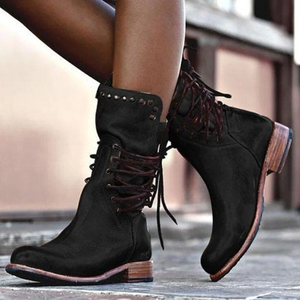Morgane | Bottines Mi-Mollet Cloutées Vintage