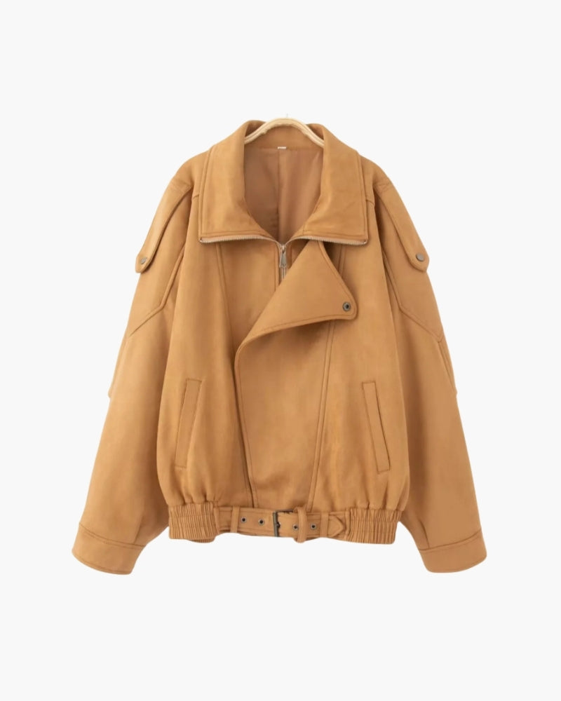 Corinne | Veste Vintage Drapée en Daim