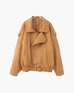 Corinne | Veste Vintage Drapée en Daim