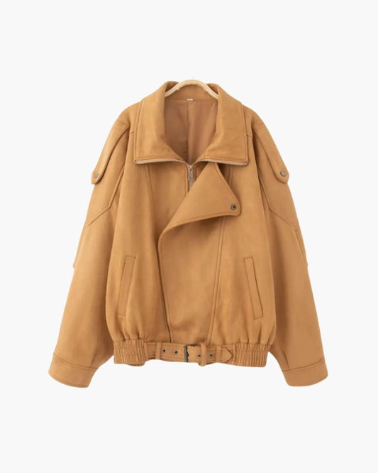 Corinne | Veste Vintage Drapée en Daim