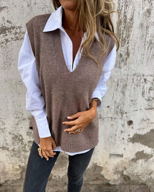 Claire | Pull Sans Manches en Maille Confortable