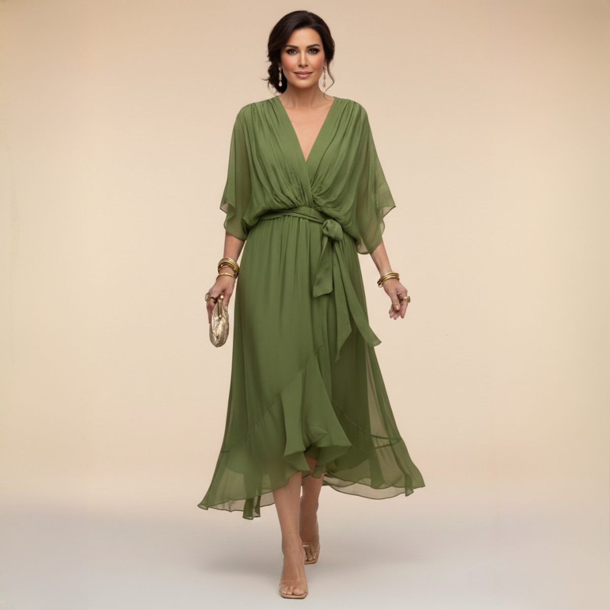 Joséphine | Robe en chiffon à décolleté en V