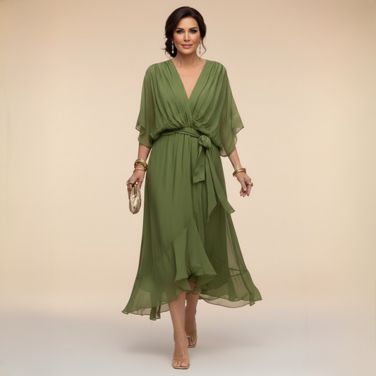 Joséphine | Robe en chiffon à décolleté en V