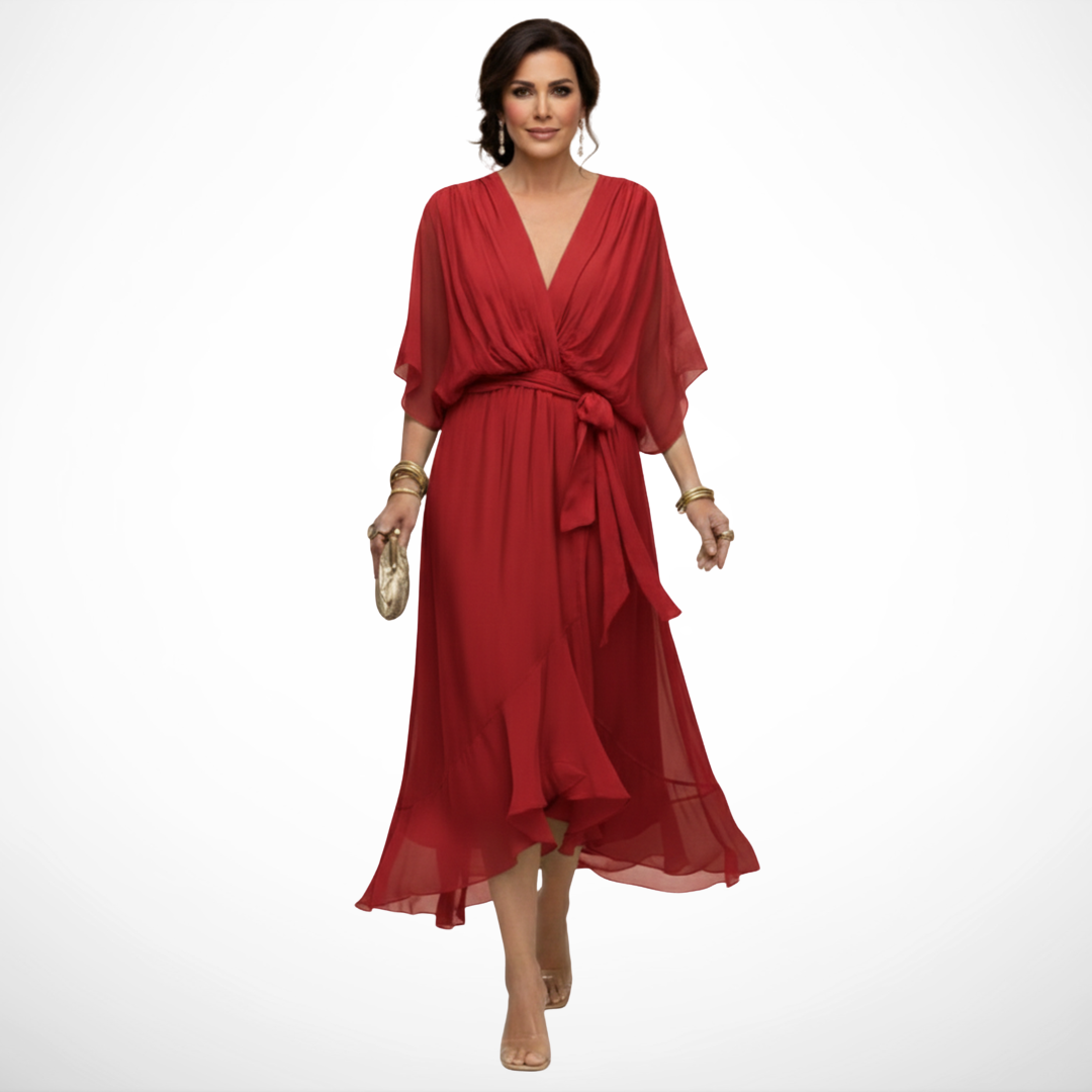 Joséphine | Robe en chiffon à décolleté en V