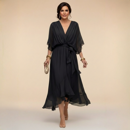 Joséphine | Robe en chiffon à décolleté en V