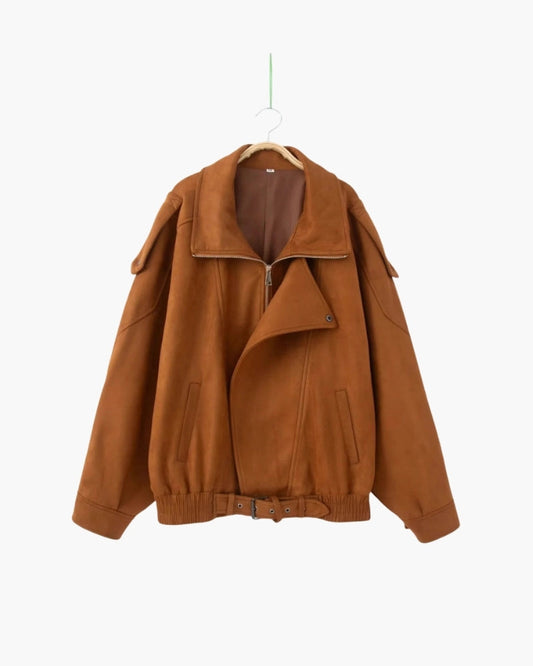 Corinne | Veste Vintage Drapée en Daim