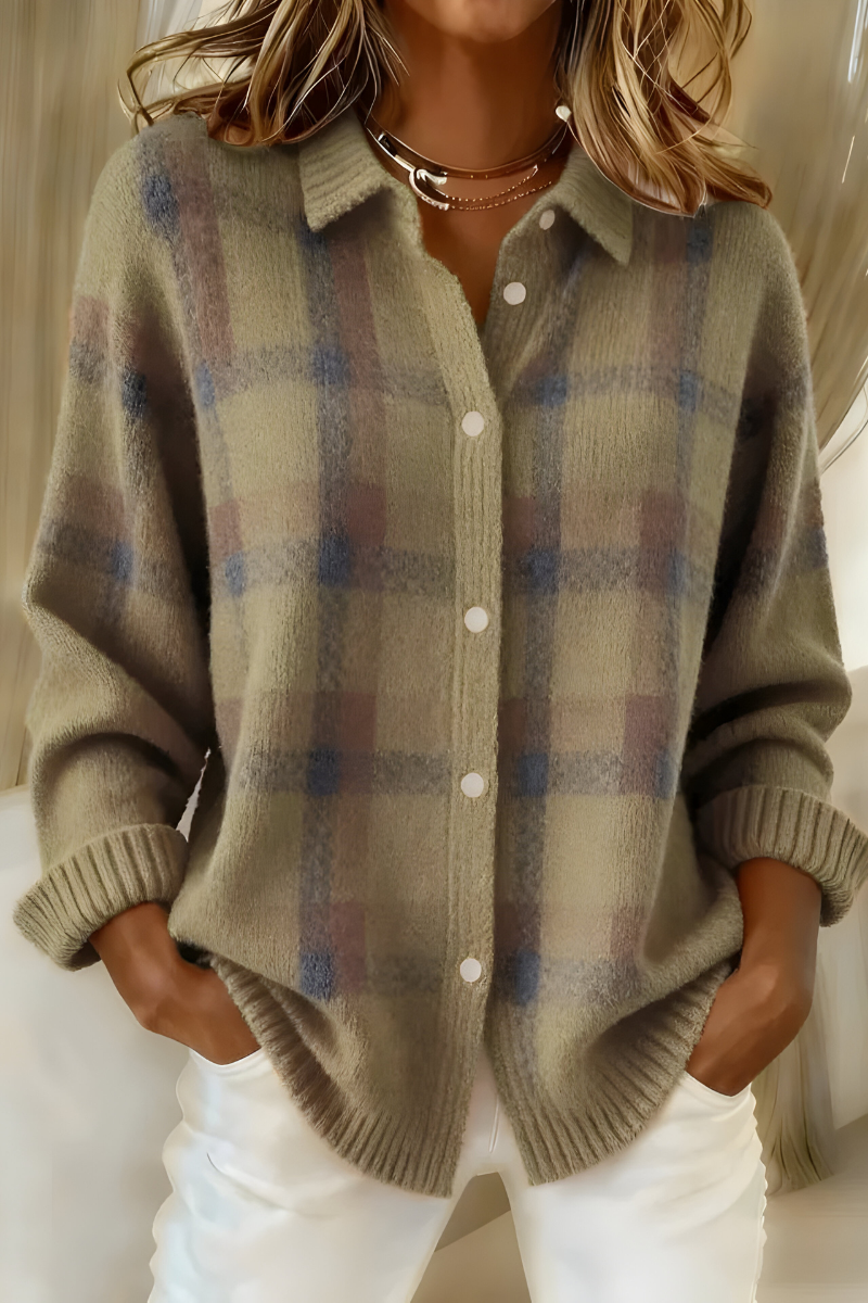 Charlotte | Cardigan Doux à Carreaux