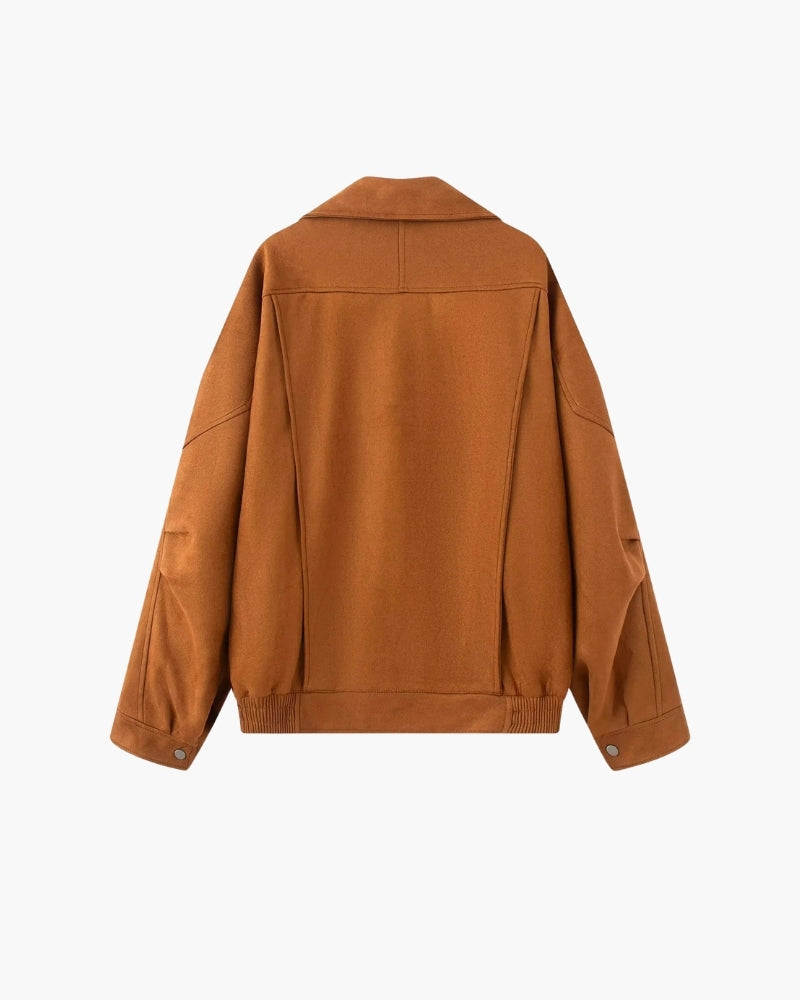 Corinne | Veste Vintage Drapée en Daim