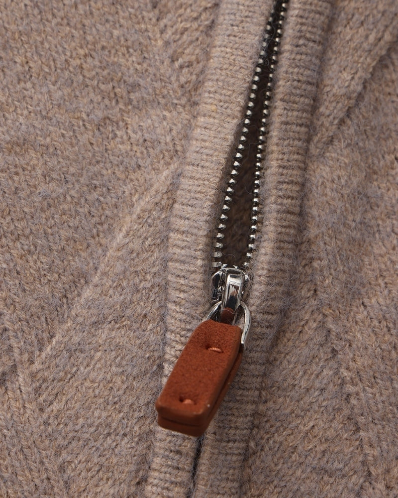 Anatole | Cardigan zippé en maille à motif losange