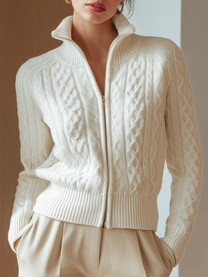 Amélie | Pull Col Montant en Maille Douce Imprimée