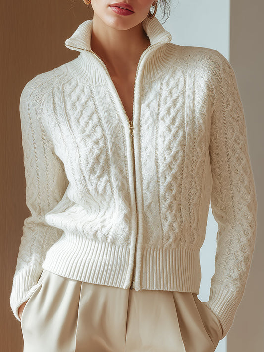 Amélie | Pull Col Montant en Maille Douce Imprimée