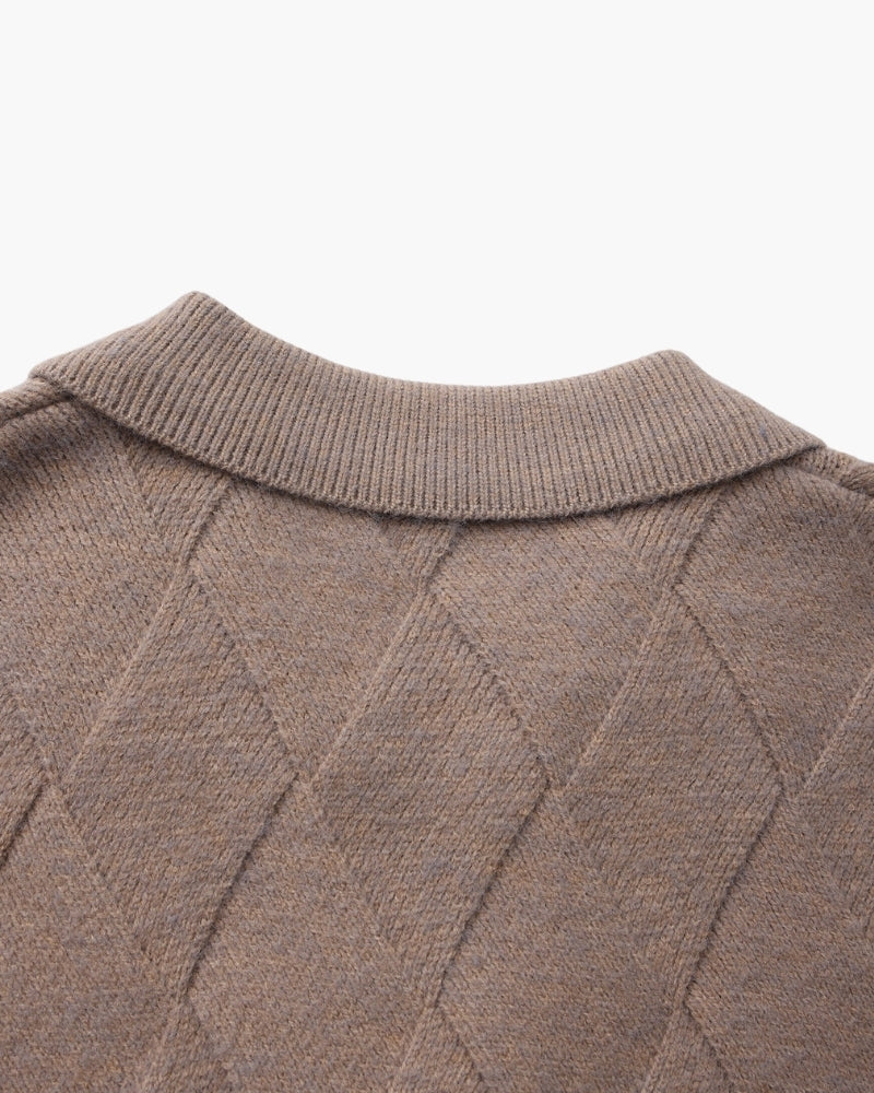 Anatole | Cardigan zippé en maille à motif losange