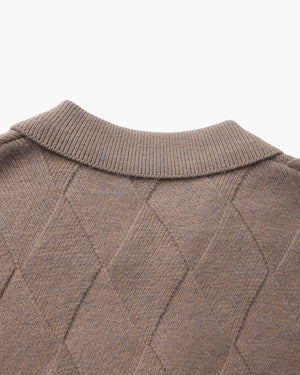 Anatole | Cardigan zippé en maille à motif losange