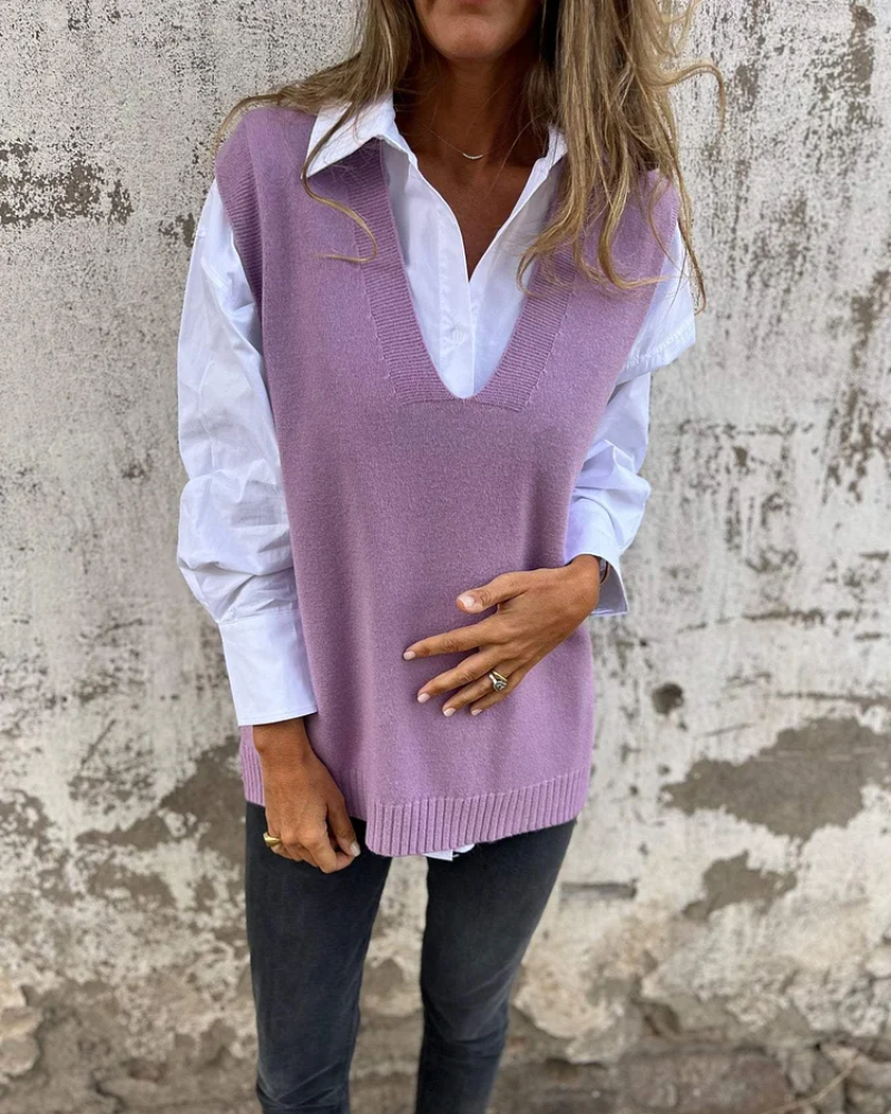Claire | Pull Sans Manches en Maille Confortable