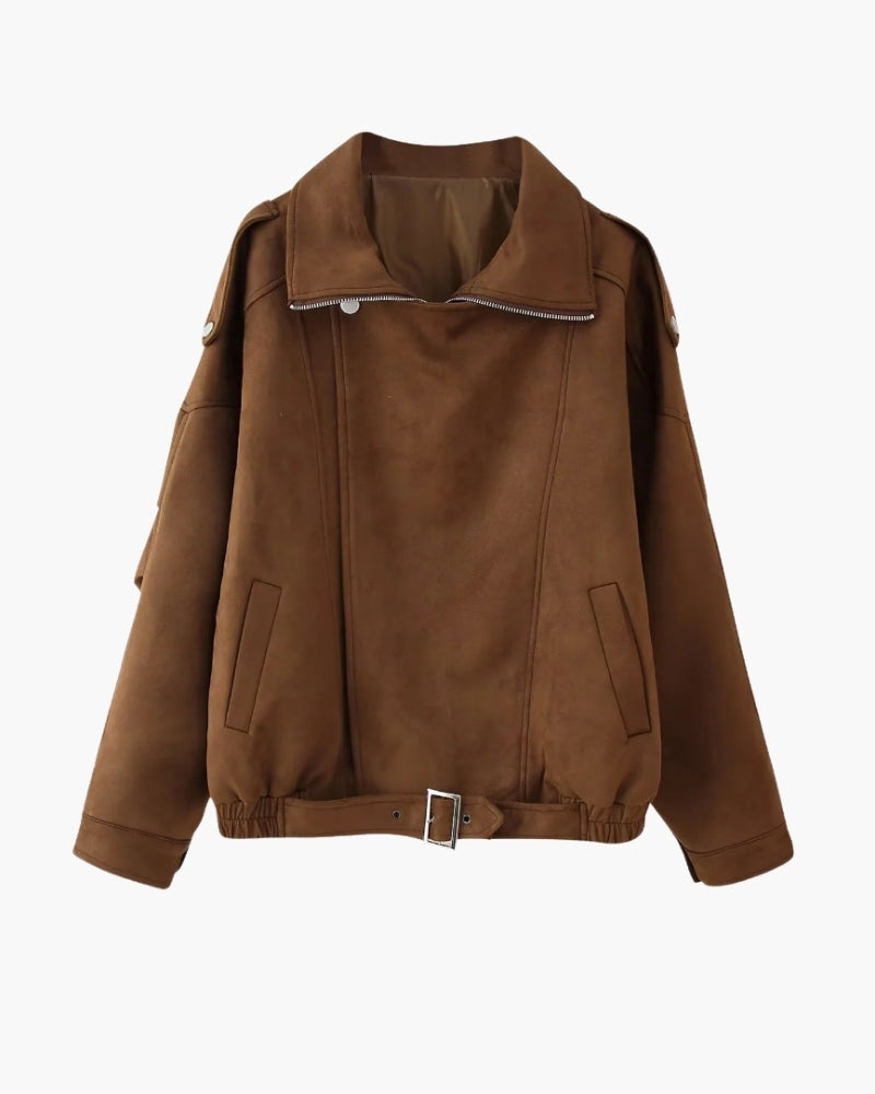 Corinne | Veste Vintage Drapée en Daim