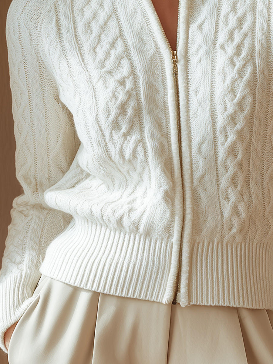 Amélie | Pull Col Montant en Maille Douce Imprimée