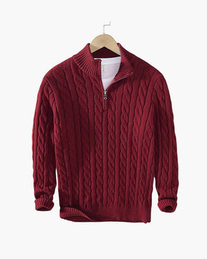 François | Pull Zippé en Maille Torsadée