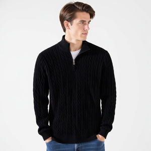 François | Pull Zippé en Maille Torsadée