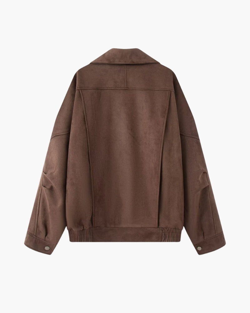 Corinne | Veste Vintage Drapée en Daim