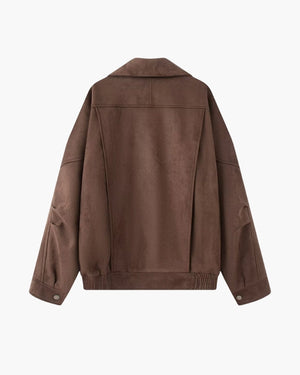 Corinne | Veste Vintage Drapée en Daim