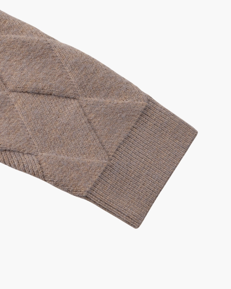 Anatole | Cardigan zippé en maille à motif losange
