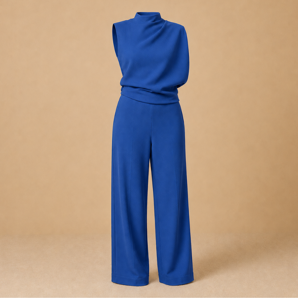 Émeline | Combinaison Femme à Col Haut et Jambes Larges