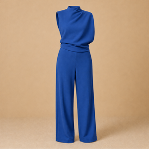 Émeline | Combinaison Femme à Col Haut et Jambes Larges