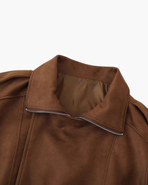 Corinne | Veste Vintage Drapée en Daim