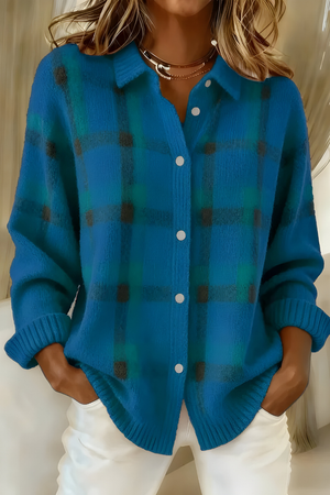 Charlotte | Cardigan Doux à Carreaux