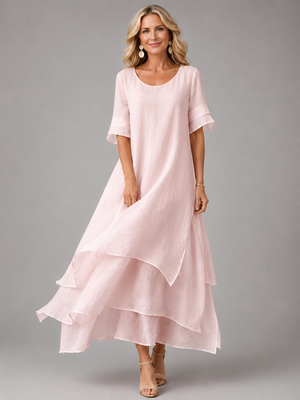 Fleur | Robe Longue Fluide à Volants
