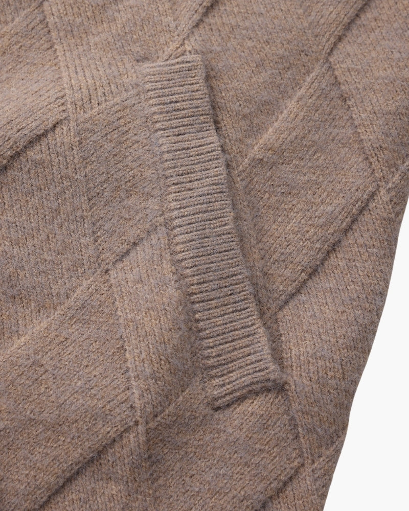 Anatole | Cardigan zippé en maille à motif losange