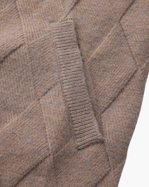 Anatole | Cardigan zippé en maille à motif losange