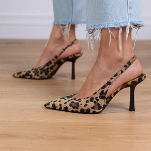 Daphné | Escarpins slingback à imprimé léopard