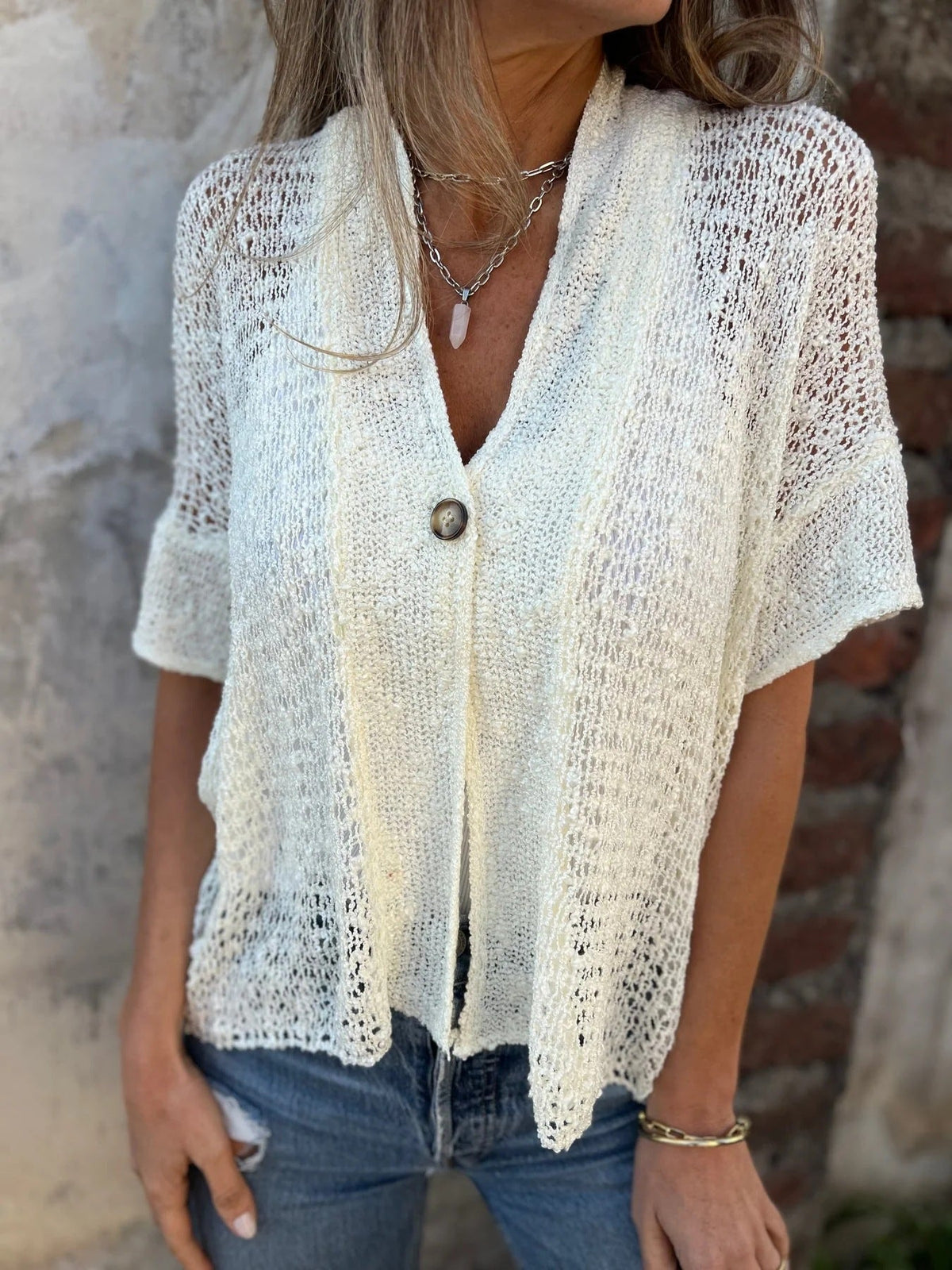 Livia | Gilet en Maille Ajourée
