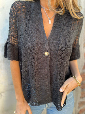 Livia | Gilet en Maille Ajourée