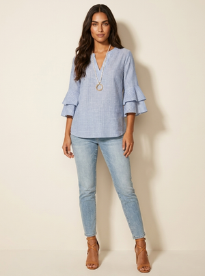 Sylvie | Blouse Fleurie Élégante à Col V