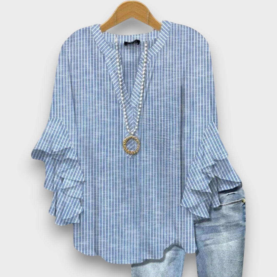 Sylvie | Blouse Fleurie Élégante à Col V
