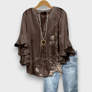Sylvie | Blouse Fleurie Élégante à Col V